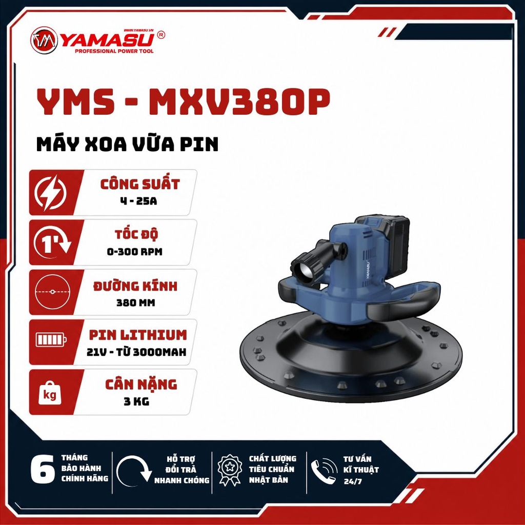 MÁY XOA VỮA PIN YAMASU YMS-MXV380P (THÂN MÁY)