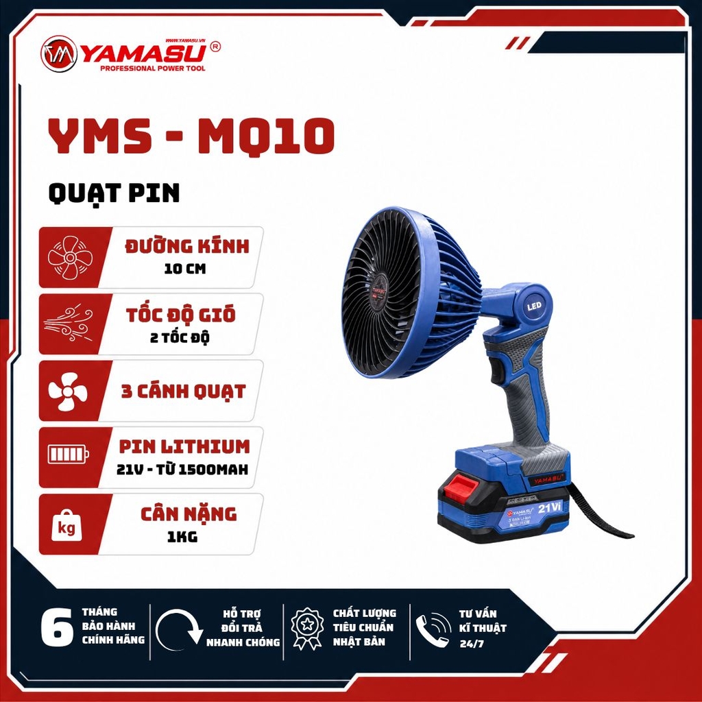 QUẠT DÙNG PIN, ĐIỆN MINI PIN YAMASU MQ10 (Thân máy)