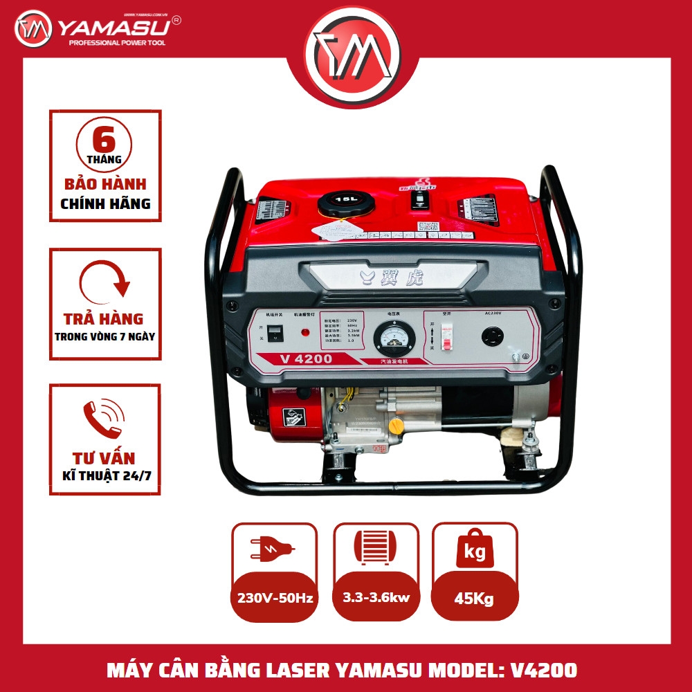 Máy phát điện dùng xăng VIHU công suất 3500W V4200 lõi đồng