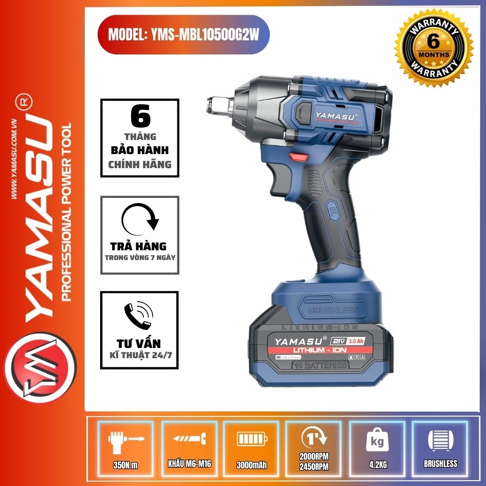 MÁY SIẾT BU-LONG PIN YAMASU YMS-MBL10500G2W ĐỘNG LỰC