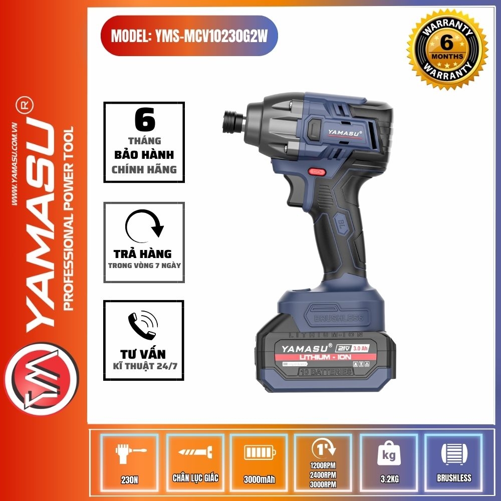MÁY CHUYÊN VÍT YAMASU YMS-MCV10230G2W ĐỘNG LỰC PIN 21V