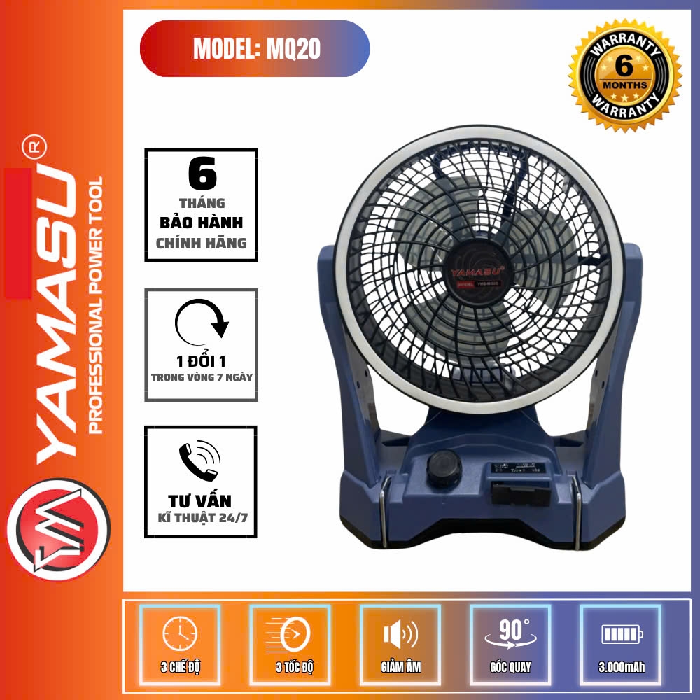QUẠT DÙNG PIN, ĐIỆN YAMASU YMS-MQ20