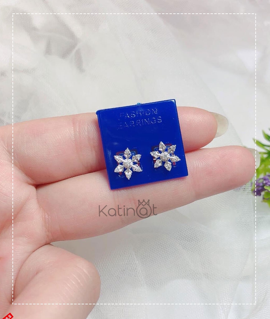 Bông tai bạc hình hoa tuyết | Katinat Jewelry