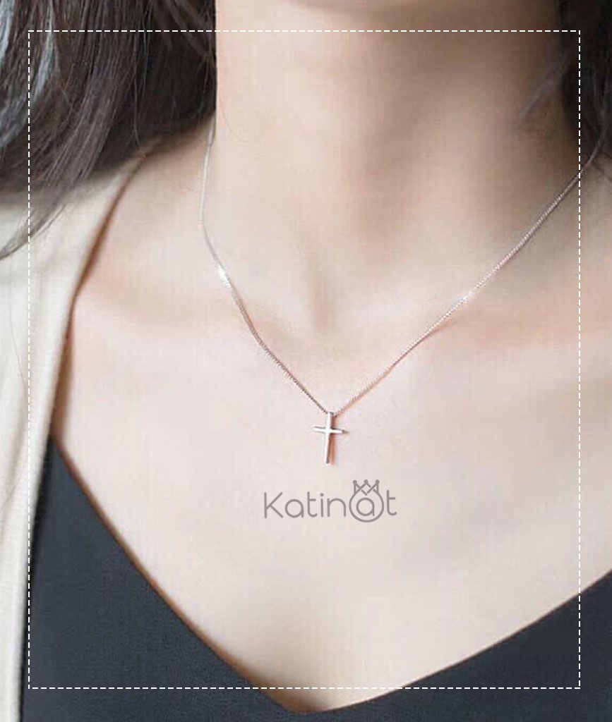 Dây chuyền bạc mặt hình chữ T