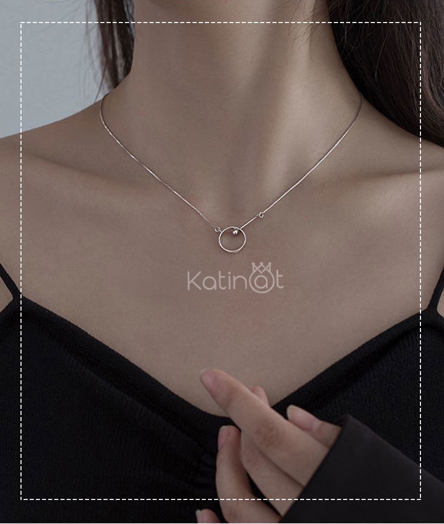Dây chuyền bạc mặt kiểu trái đất