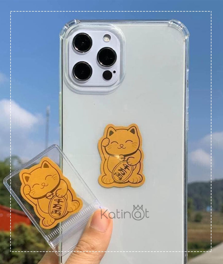Mèo thần tài mạ vàng giữ may mắn