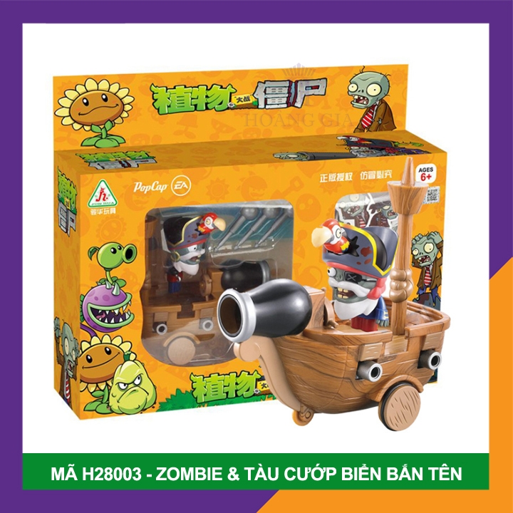 Đồ chơi trẻ em mô hình zombie & tàu cướp biển có bánh đà vừa đi bắn tên  - Mã H28003