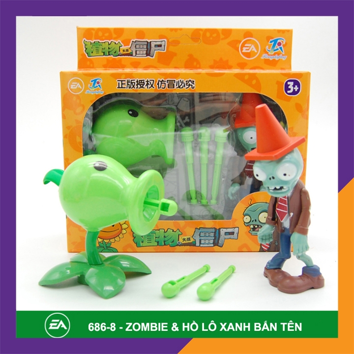 Đồ chơi trẻ em mô hình zombie & hồ lô xanh bắn tên - Mã 686-8B