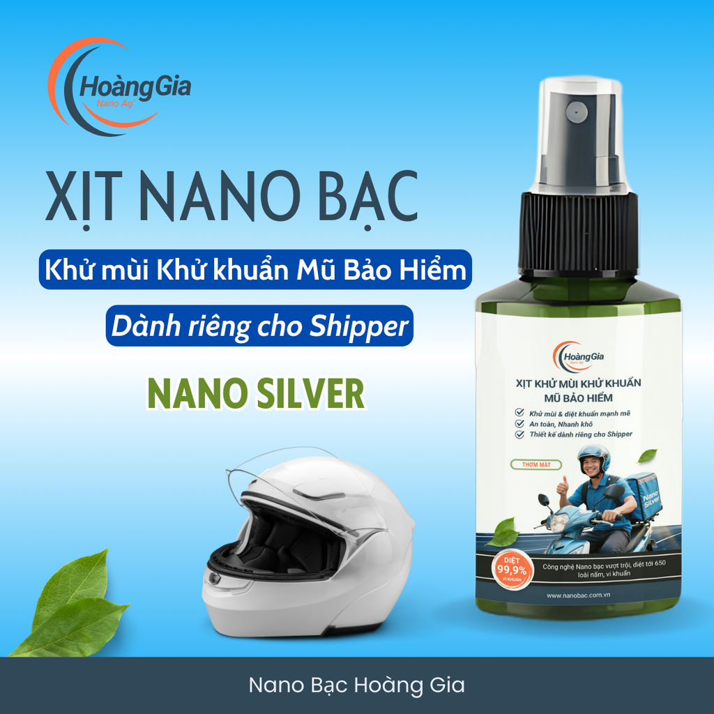 Khử Mùi Khử Khuẩn Mũ Bảo Hiểm Xe Máy Nano Bạc - Dành Cho Shipper