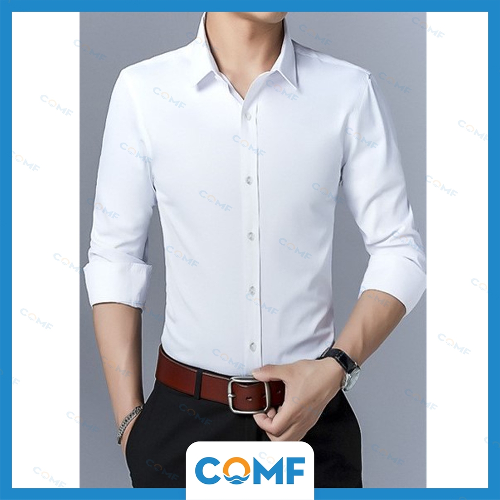 Áo sơ mi nam tay ngắn công sở màu trắng vải cotton lụa đi tiệc SM07  Nexx  Store