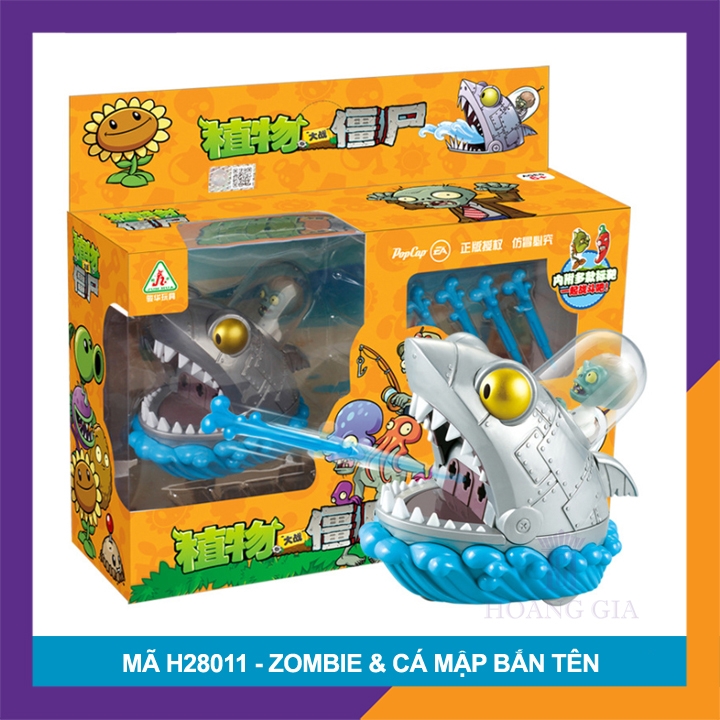 Đồ chơi trẻ em mô hình zombie & tàu cá mập bắn tên có bánh đà, có thể chạy xa và bắn tên  - Mã H28011