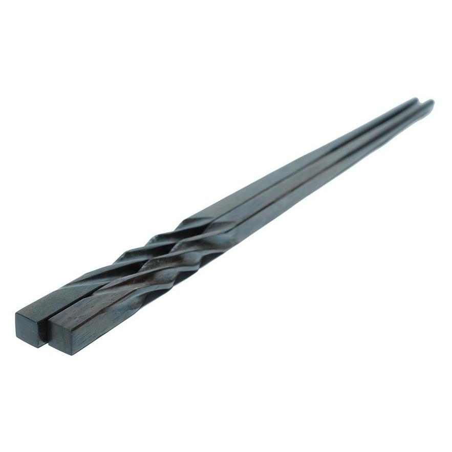 Đũa gỗ mun vuông đầu xoắn - hộp 10 đôi