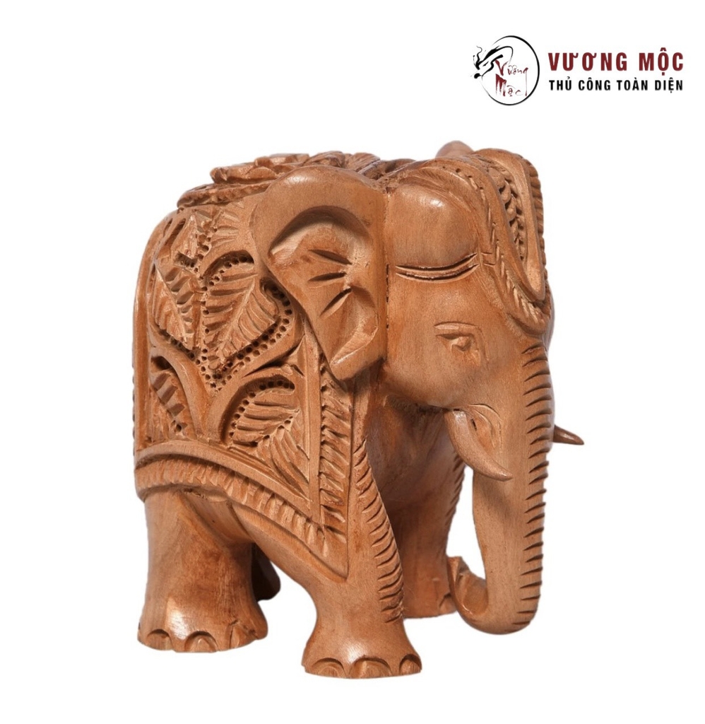 Tượng voi gỗ Đàn Hương chạm khắc tinh xảo, quà tặng bằng gỗ