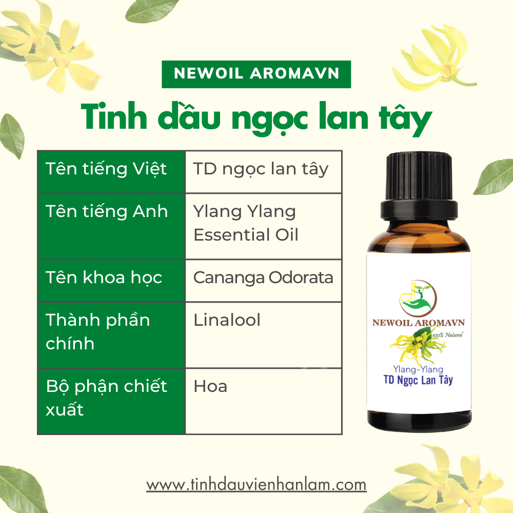 Tinh dầu Ngọc lan tây nguyên chất Ylang Ylang Essential Oil