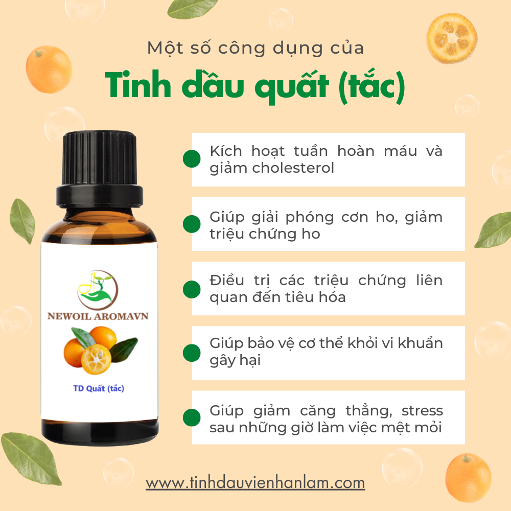 Tinh Dầu Quất (Tắc ) Nguyên Chất Tự Nhiên Kumquat Essential Oil