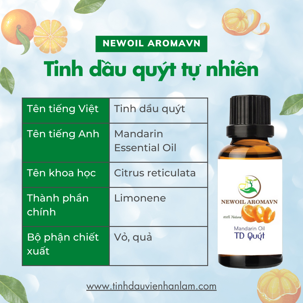 Tinh dầu quýt Việt Nam Mandarin Essential Oil