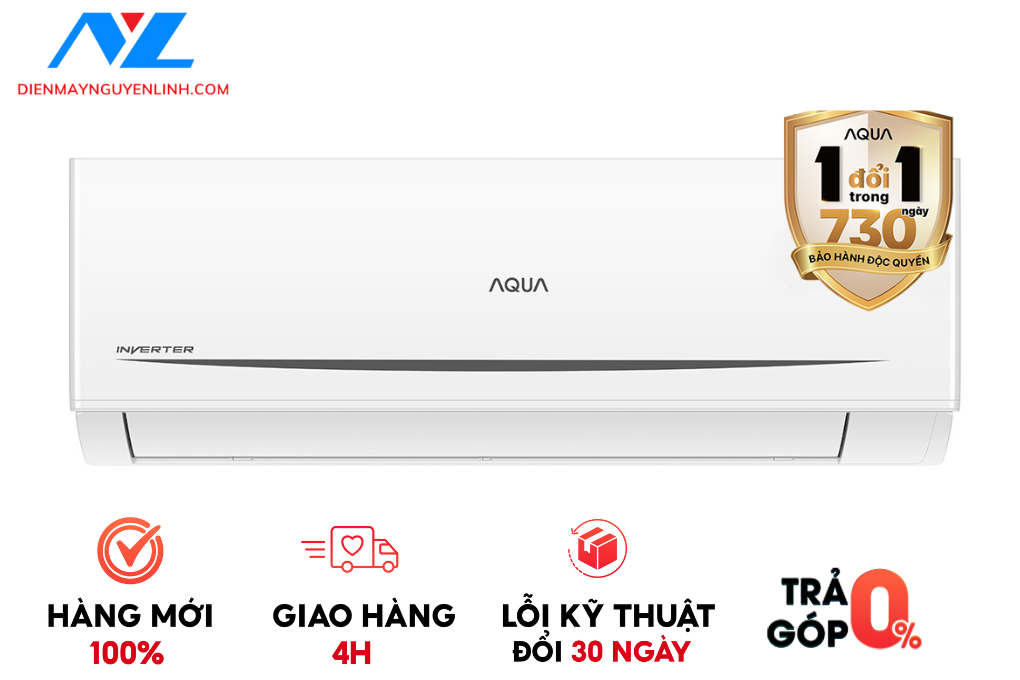 Máy lạnh treo tường Aqua Inverter 1.5 HP AQA-RV13QC2 Model 2024