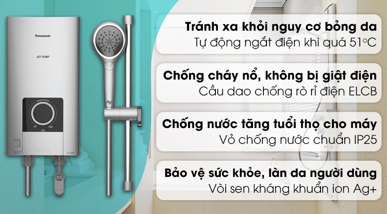 Máy nước nóng Panasonic DH-4NP1VS 4500W ĐIỆN LẠNH NGUYỄN LINH