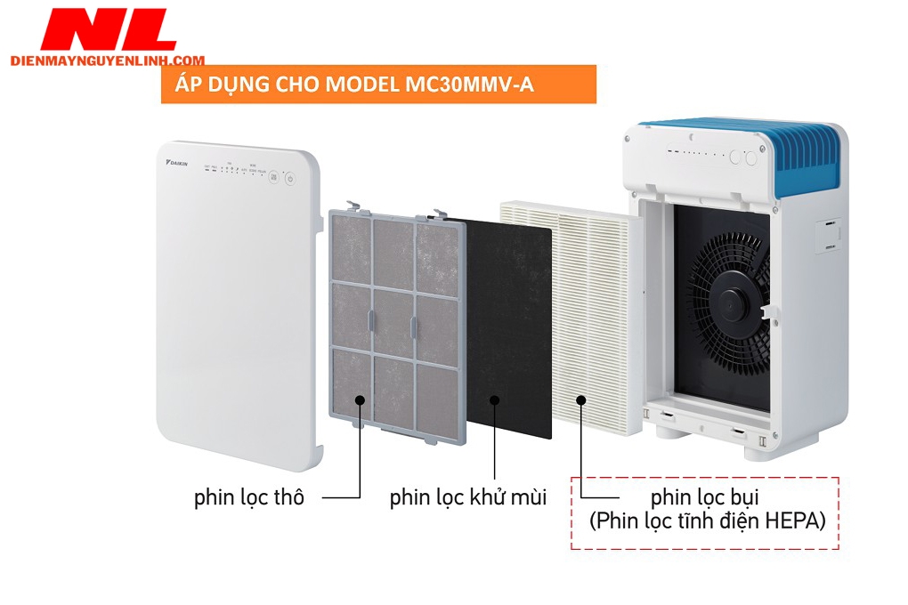 Phin lọc tĩnh điện HEPA Daikin BAFP001AE4 cho model MC30VVM-A