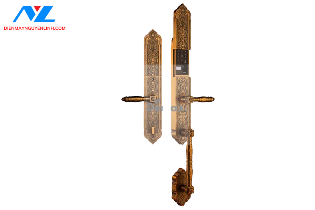 Khóa cửa đại sảnh biệt thự Demax EL888 GB Brass App Wifi