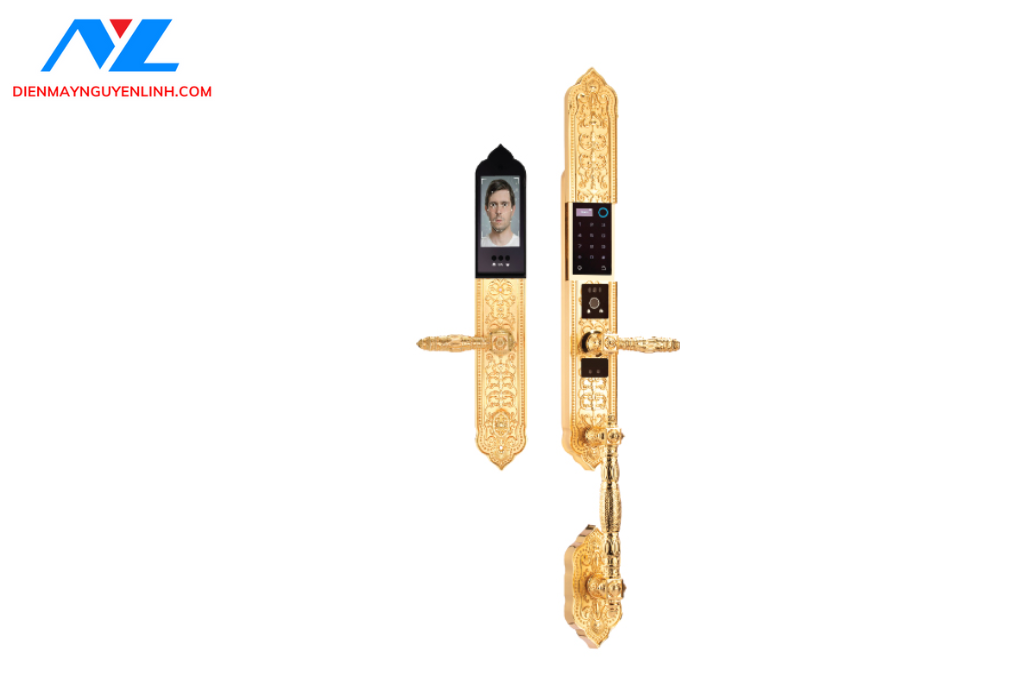 Khóa đại sảnh biệt thự Demax EL988 24K Brass App Wifi