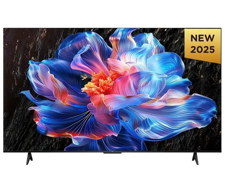 Tivi màn hình 65 inch sở hữu độ phân giải 4K, chi tiết và sắc nét. Thiết kế viền màn hình siêu mỏng sang trọng đi kèm đế tivi chữ V úp ngược.