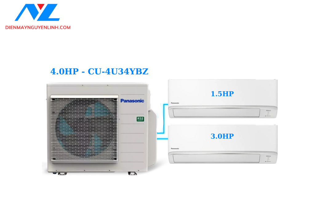 Combo Multi Panasonic Inverter 1 Nóng  + 2 Lạnh Treo Tường