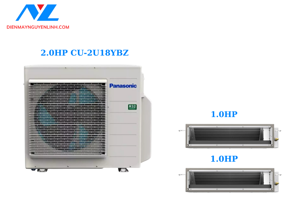Multi Panasonic Inverter 1 Dàn Nóng 2 Hp + 2 Dàn Lạnh Nối Ống Gió