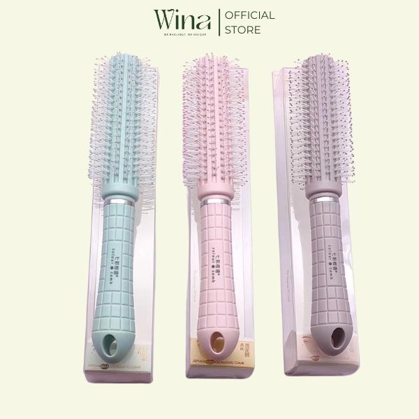 Lược Tròn Chải Tóc & Gỡ Rối Tạo Kiểu Tóc Xoăn Uốn Phồng 25cm LT-03 | Tóc Giả Wina