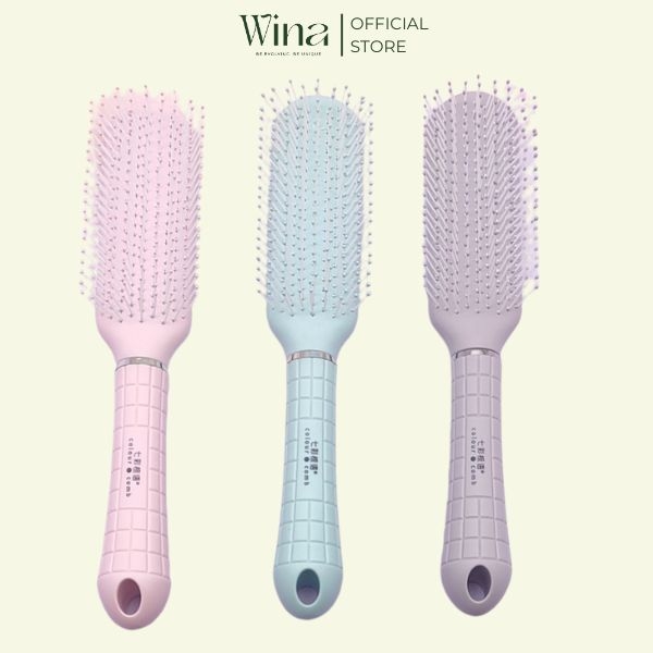 Lược Tròn Chải Tóc & Gỡ Rối Tạo Kiểu Tóc Xoăn Uốn Phồng 25cm LT-03 | Tóc Giả Wina