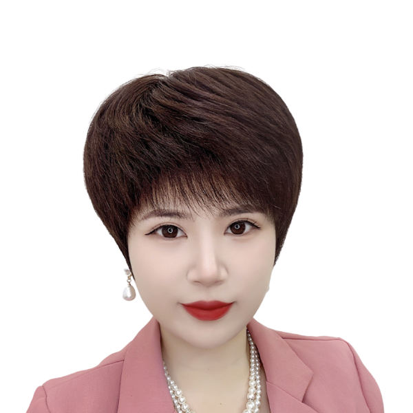 Tóc Giả Nữ Nguyên Đầu - Trung Niên Kiểu Tém Mái Xéo Full Kim | Wina