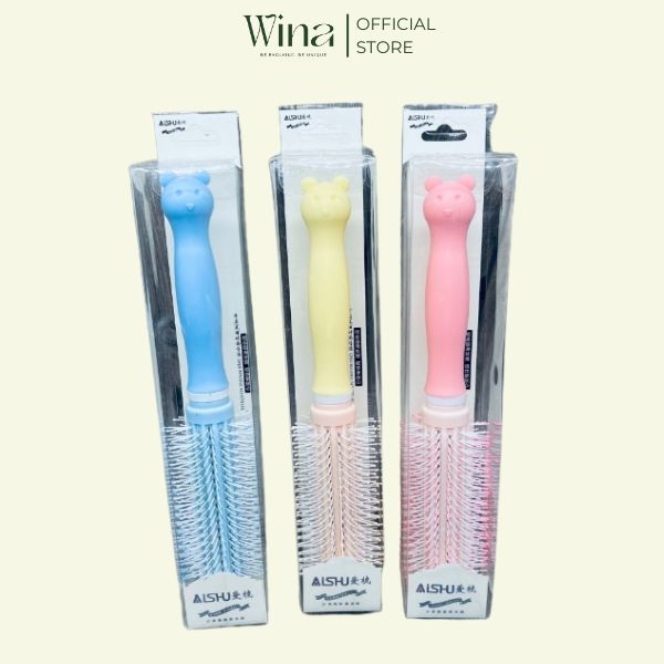 Lược Tròn Chải Tóc & Gỡ Rối Tạo Kiểu Tóc Xoăn Uốn Phồng 25cm LT-03 | Tóc Giả Wina
