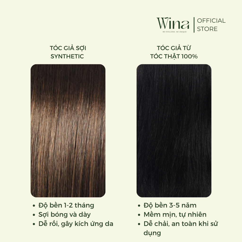 Tóc Giả Nguyên Đầu Layer Bằng Tóc Thật Mái Thưa 50cm