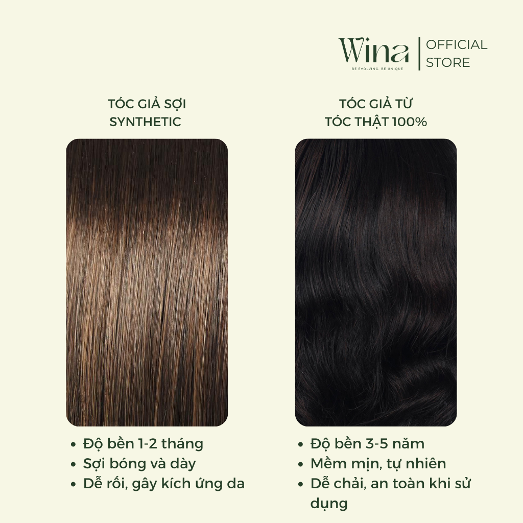 Tóc Giả Nguyên Đầu Ngắn Bằng Tóc Thật Gợn Sóng Nâu Đen 35cm