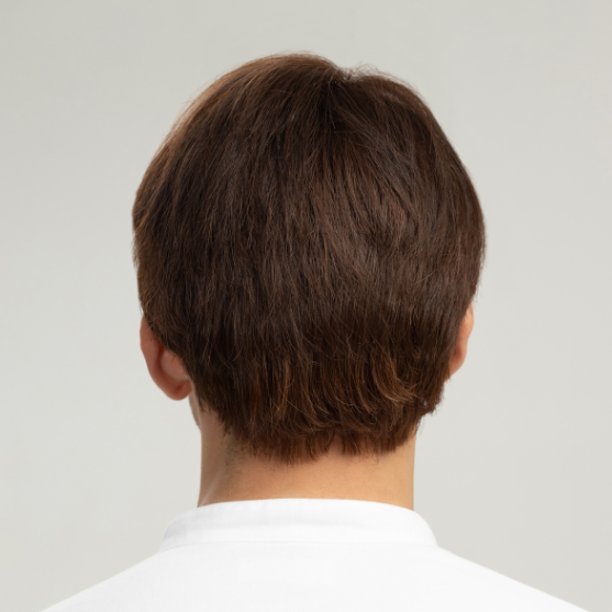 Tóc Giả Nam Nguyên Đầu - Side Part Mái Xéo Nâu Socola