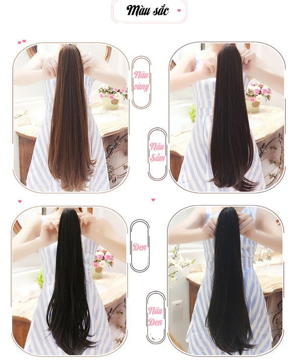 Tóc Cột Quặm Tóc Thật 60cm TCT-03 | Shop Tóc Giả Wina Wigs