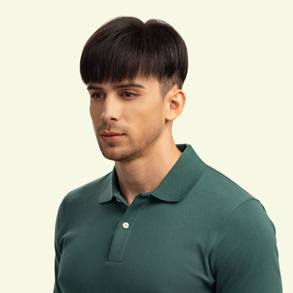 Tóc Giả Nam Che Phủ Đỉnh - Layer Nâu Đen