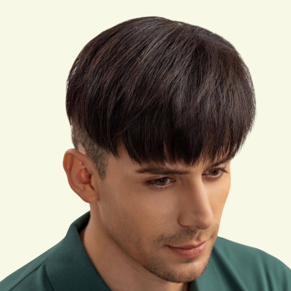Tóc Giả Nam Che Phủ Đỉnh - Layer Nâu Đen