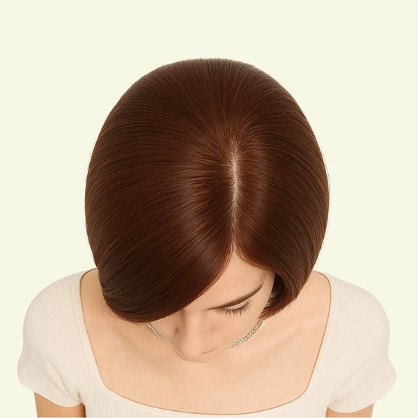 Tóc Giả Nữ Nguyên Đầu - Siêu Da Bằng Tóc Thật Dài 25cm Chải Ngôi 7/3 | Wina