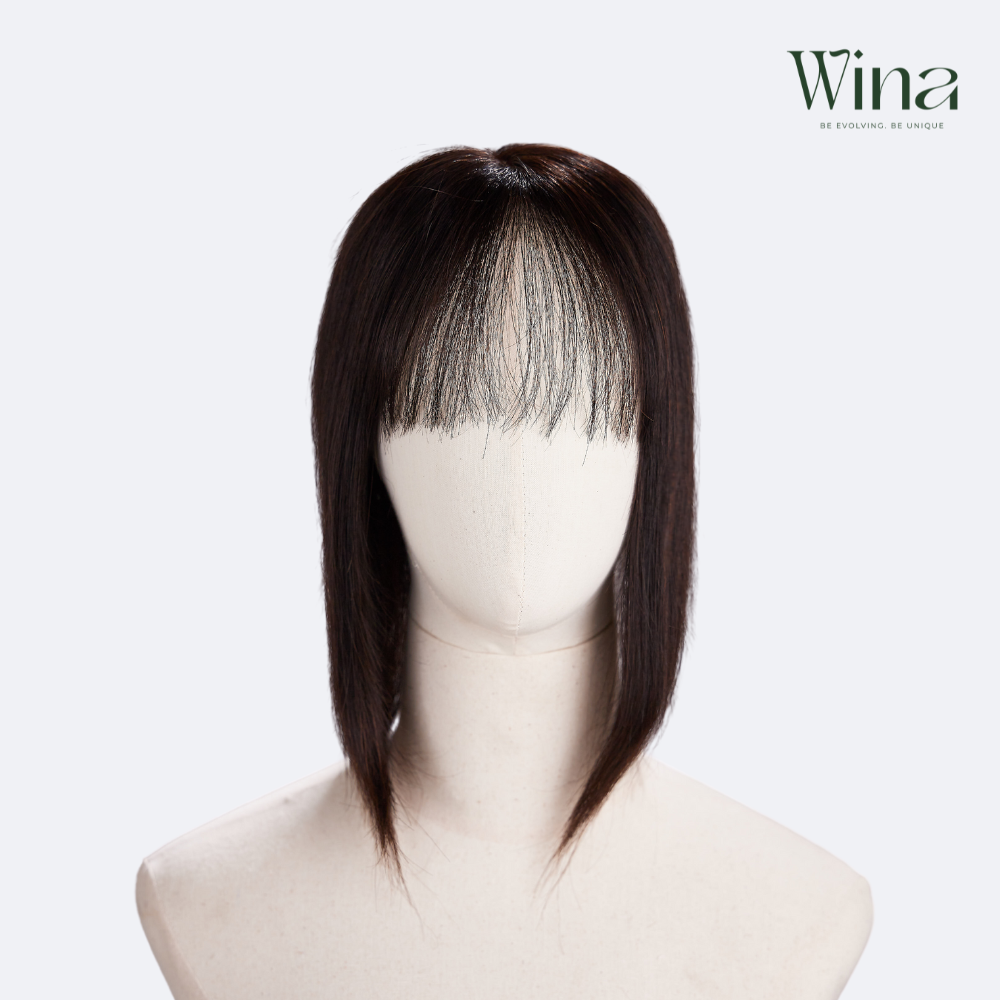 Tóc Giả Che Hói Đỉnh Đầu Nữ - Mái Thưa Siêu Da 4D Dài 35cm | Wina