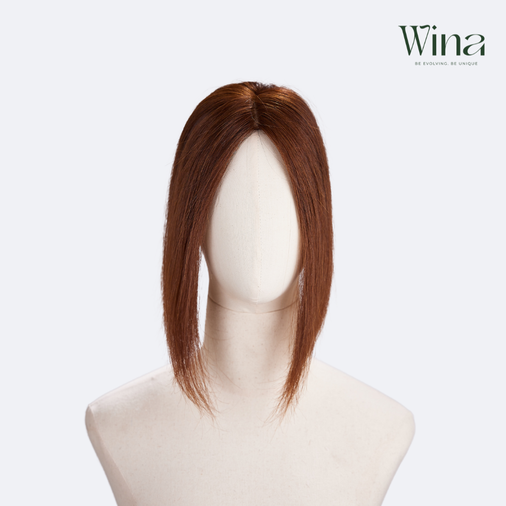 Tóc Giả Che Hói Đỉnh Đầu Nữ - Hai Mái Siêu Da 4D Dài 35cm | Wina