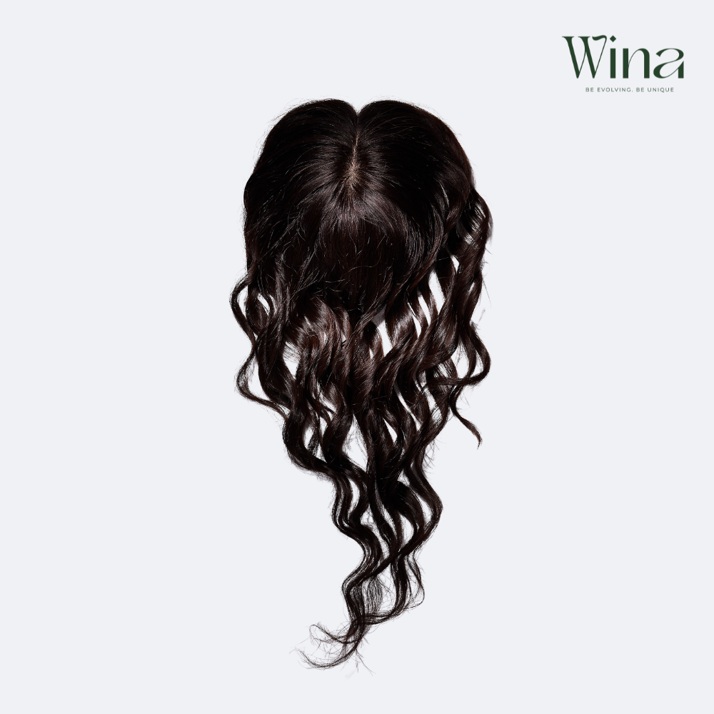 Tóc Giả Che Hói Đỉnh Đầu Nữ - Hai Mái Siêu Da 4D Uốn Xoăn Dài 50cm | Wina Wigs