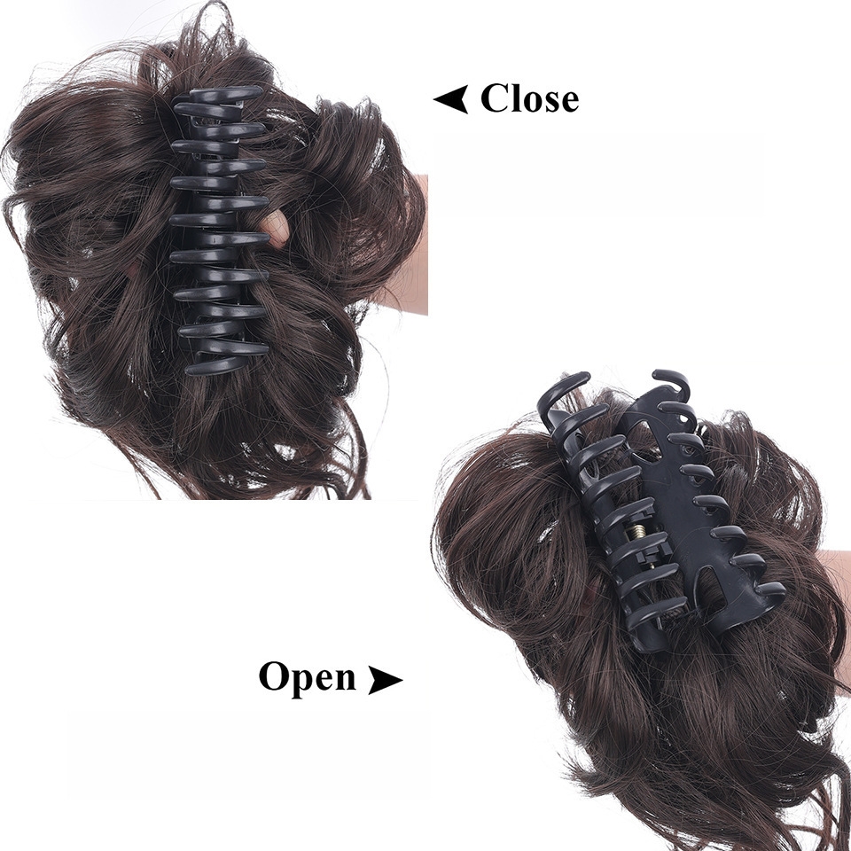 Búi Tóc Giả Ngoặm Xoăn Kiểu Cô Dâu WINA Sợi Nhân Tạo BNX-1