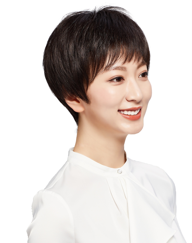 Tóc Giả Nữ Nguyên Đầu - Trung Niên Kiểu Tém Ngắn Xoáy Đỉnh | Wina