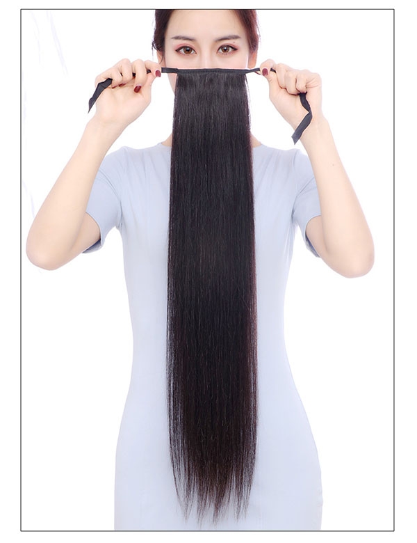 Tóc Giả Cột Tóc Thật Thẳng Dài 60cm TCT-01 80Gram