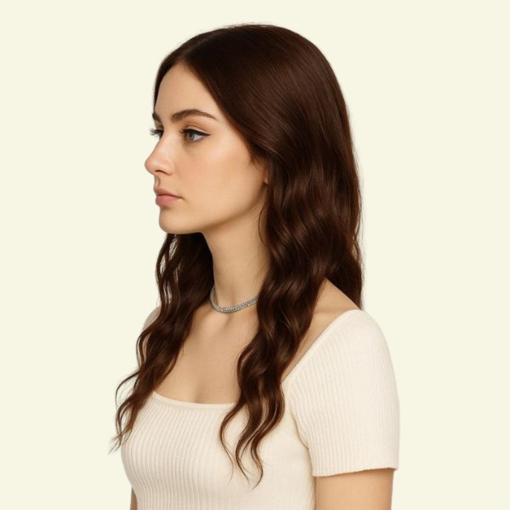 Tóc Giả Che Hói Đỉnh Đầu Nữ - Hai Mái Siêu Da 4D Uốn Xoăn Dài 50cm | Wina Wigs