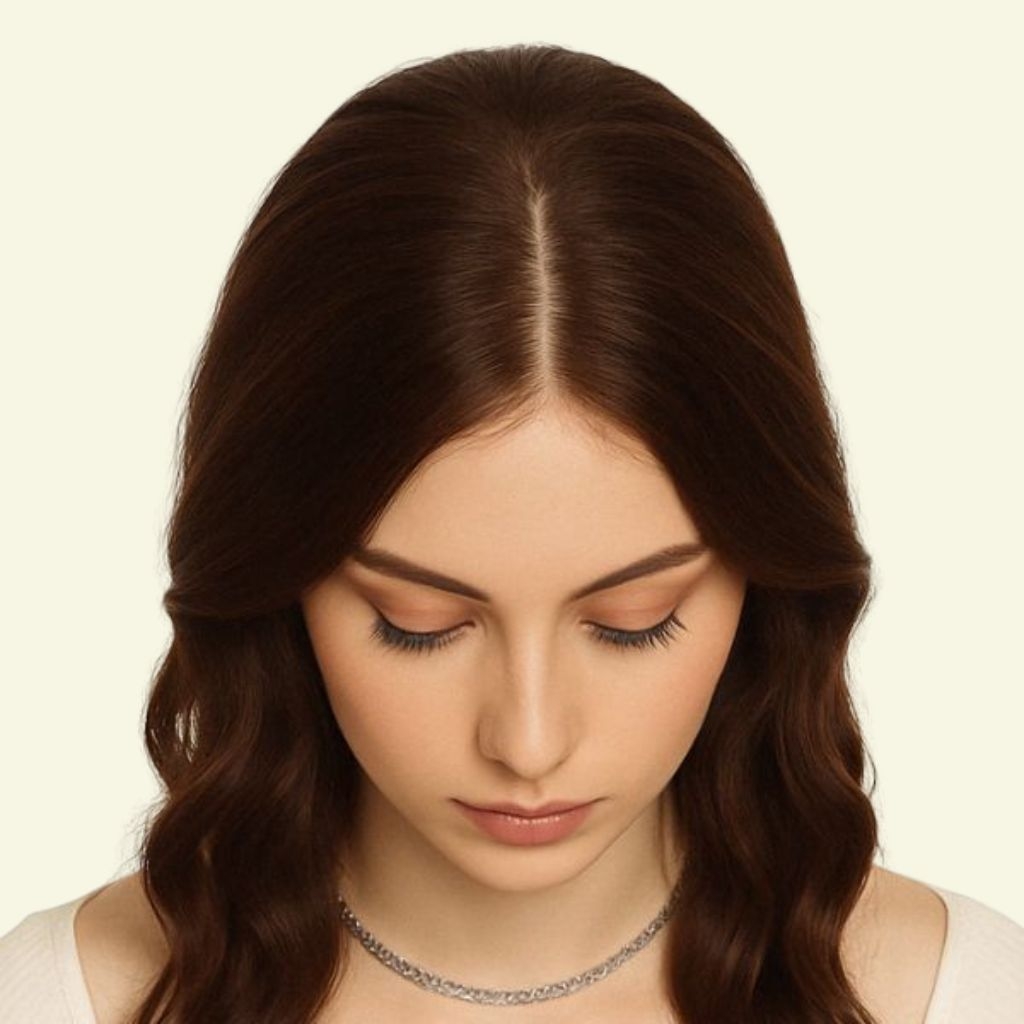 Tóc Giả Che Hói Đỉnh Đầu Nữ - Hai Mái Siêu Da 4D Uốn Xoăn Dài 50cm | Wina Wigs