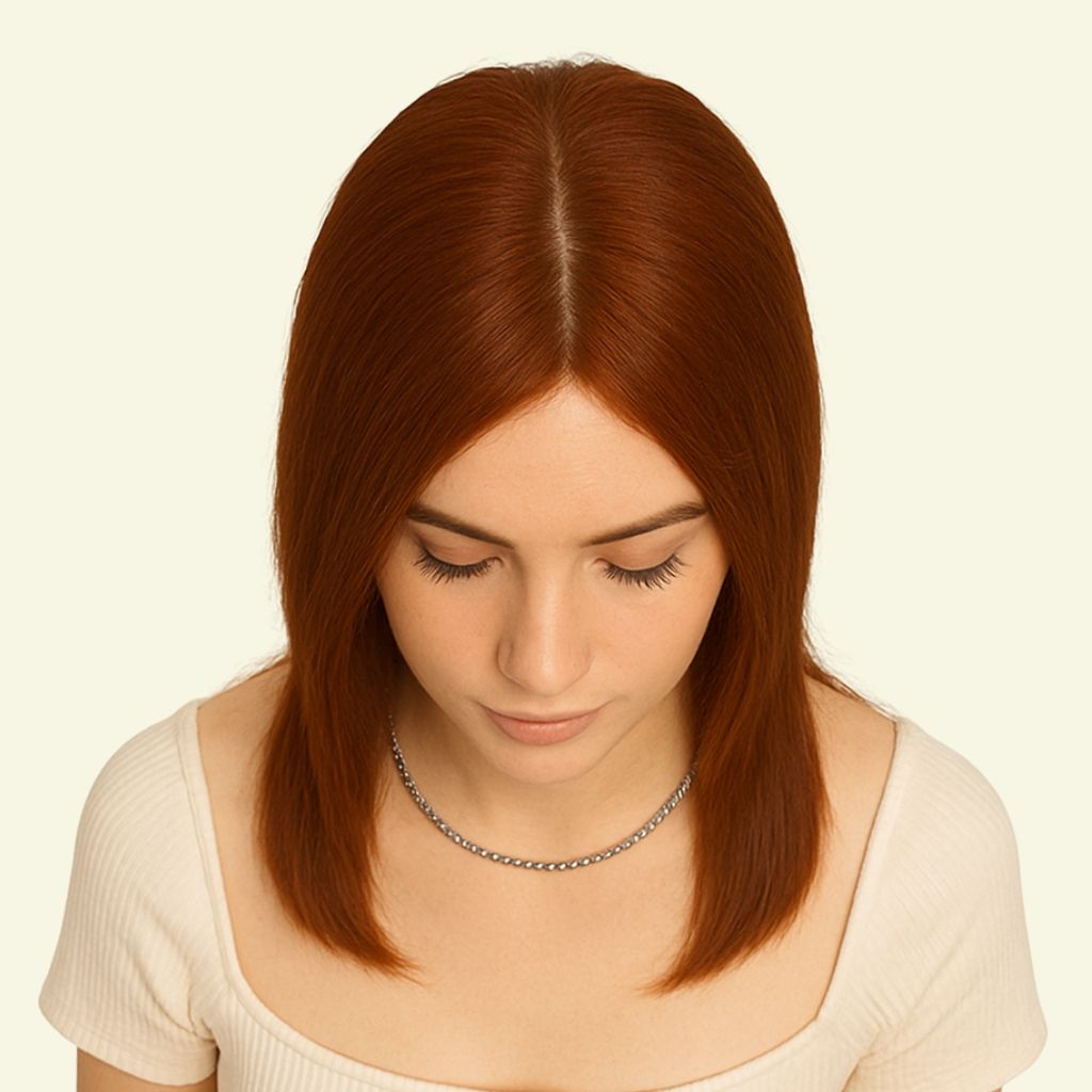 Tóc Giả Che Hói Đỉnh Đầu Nữ - Hai Mái Siêu Da 4D Dài 35cm | Wina