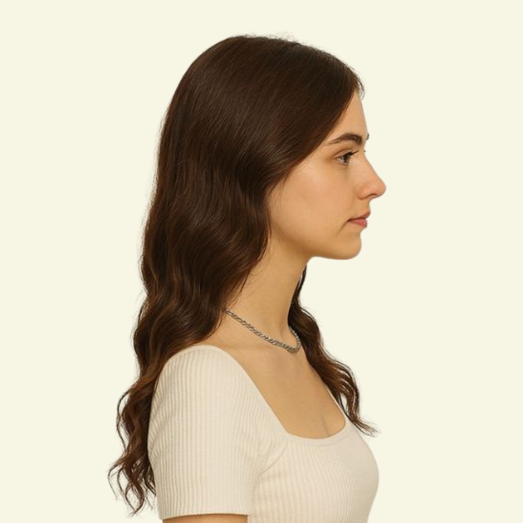 Tóc Giả Che Hói Đỉnh Đầu Nữ - Hai Mái Siêu Da 3D Uốn Xoăn 50cm | Wina