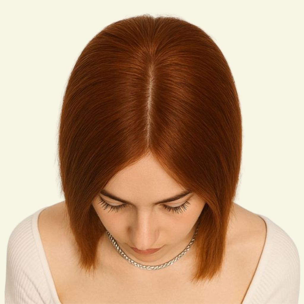 Tóc Giả Che Hói Đỉnh Đầu Nữ - Hai Mái Siêu Da 3D Dài 30 - 35cm | Wina Wigs